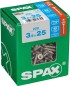 Preview: SPAX Edelstahlschraube, 3,5 x 25 mm, 200 Stück, Vollgewinde, Senkkopf, T-STAR plus T15, 4CUT, Edelstahl rostfrei A2, 4197000350257