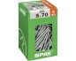 Preview: SPAX Universalschraube, 5 x 70 mm, 200 Stück, Teilgewinde, Senkkopf, T-STAR plus T20, 4CUT, WIROX, 4191010500706