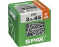 Preview: SPAX Universalschraube, 3,5 x 45 mm, 400 Stück, Teilgewinde, Senkkopf, T-STAR plus T20, 4CUT, WIROX, 4191010350446