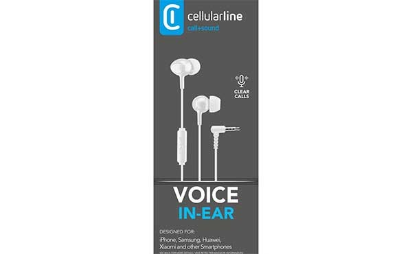 Cellularline In-Ear Headset VOICE IN EAR für 3,5mm Klinkenbuchse AUINEARW