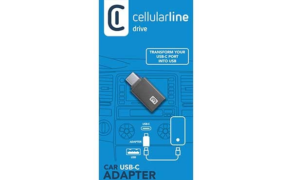 Cellularline Adapter CAR USB Type-A auf USB Type-C USBA2CCARADAPTERK