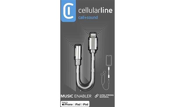Cellularline Audioadapter MUSIC ENABLER 3,5 mm Klinkenbuchse auf Apple Lightning MUSICENABLERMFID