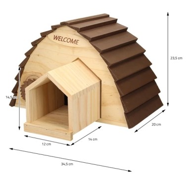 Igelhaus Iglu mit Holzeingang 34,5x20x23,5 cm VH2000320