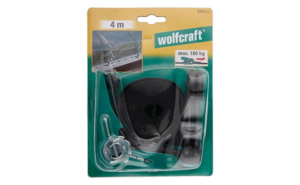 Wolfcraft Ratschen-Zurrgurt mit Haken