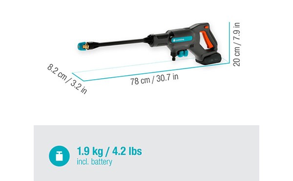 Gardena Akku-Mitteldruckreiniger AquaClean 24/18V P4A Ready-To-Use Set 14800-32