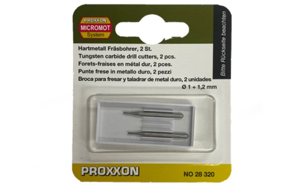 Proxxon Fräsbohrer 2 Stück 1,0+1,2mm, 28320