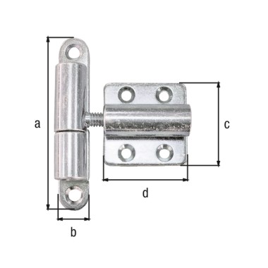 Alberts Aushebescharnier, gelb verzinkt, verstellbar, 83x15 mm 341060