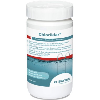 BAYROL Chloriklar - Chlortabs 20g mit sehr hohem Aktivchlor Gehalt - organisch - 1 kg 76030