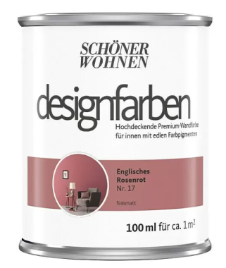 Schöner Wohnen Designfarbe Englisches Rosenrot Nr. 17, 100 ml, 949101003546