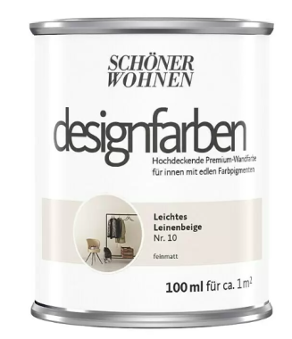 Schöner Wohnen Designfarbe Leichtes Leinenbeige Nr.10, 100 ml, 949101007583