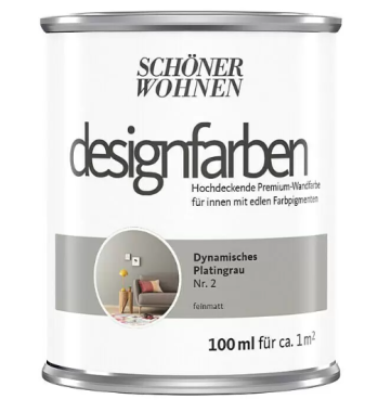 Schöner Wohnen Designfarbe Dynamisches Platingrau Nr.2, 100 ml, 949101007585