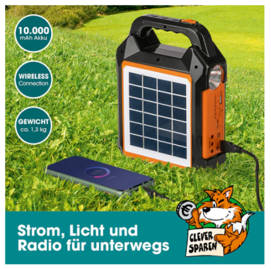 EASYmaxx Solar-Generator Kit 10000mAh, Schwarz/Orange, 09467