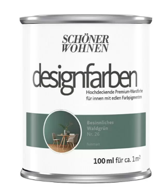 Schöner Wohnen Designfarbe Besinnliches Waldgrün Nr.26, 100 ml, 949101006597