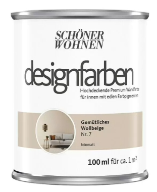 Schöner Wohnen Designfarbe Gemütliches Wollbeige Nr.7, 100 ml, 949101008559