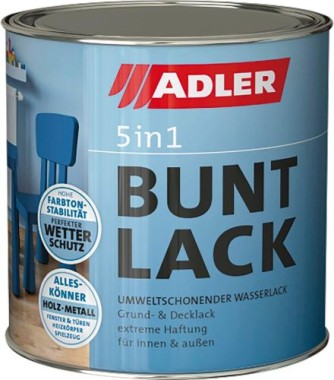 ADLER 5in1 Buntlack glänzend Verkehrsweiß 125 ml, für Innen und Außen, 413400901618