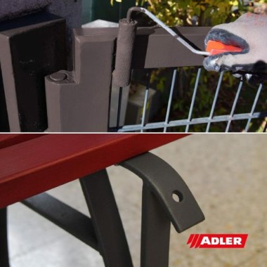 ADLER Ferro Rostschutz RAL9006 Weißaluminium 375 ml, für Eisen, Stahl, Zink und Aluminium im Innen- und Außenbereich, 452505530737