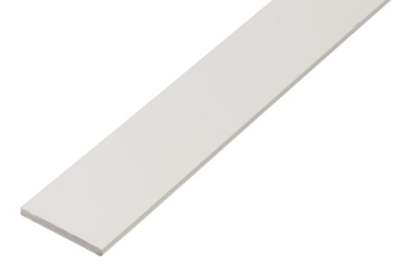 Alberts Flachstange,PVC,weiß,25x2/1m 479404