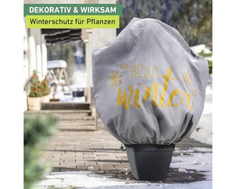 Windhager Winter-Deko-Vlieshaube Protect Hello Winter  XL, 1.1 x 1.1 m, 07663