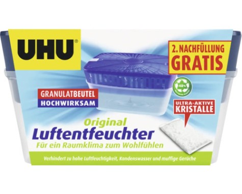 UHU Luftentfeuchter Original 1kg + 1 Nachfüller gratis, 52195