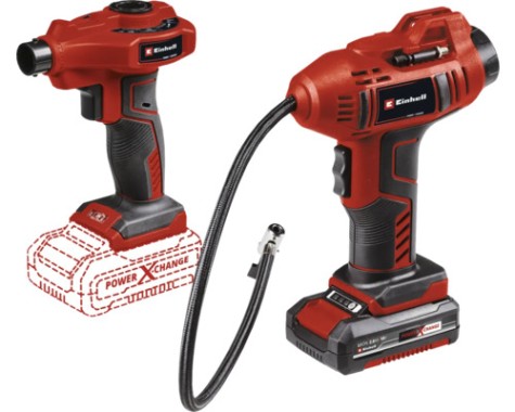 Einhell Akku-Kompressor CE-CC 18 Li + Akku-Luftpumpe CE-AP 18 Li Power X-Change, 18 V, inkl. 2 Ah Akku und Ladegerät, 2070111