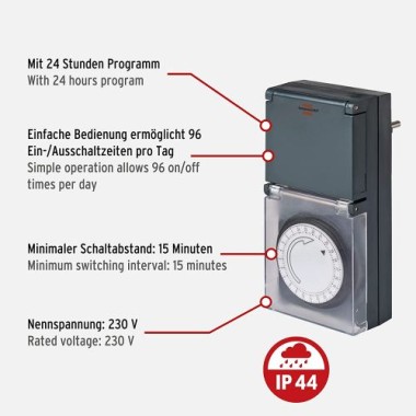 Brennenstuhl Zeitschaltuhr MZ44 mechanische 1506460