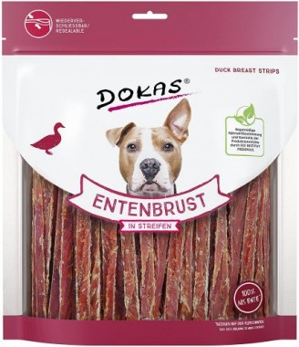 DOKAS Getreidefreier Premium Snack in Streifen für Hunde – Aus Entenbrustfilet 180340
