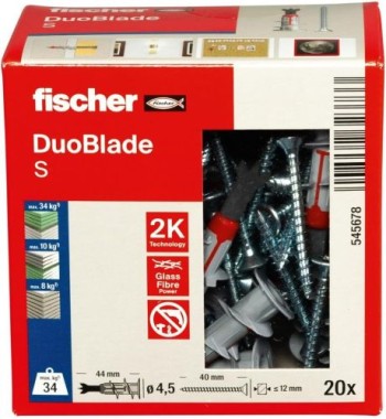 fischer Gipskartondübel DuoBlade, 20 Stück, 545678