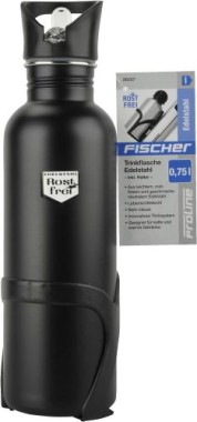 Fischer Trinkflasche Edelstahl mit Halter 750ml, 86057