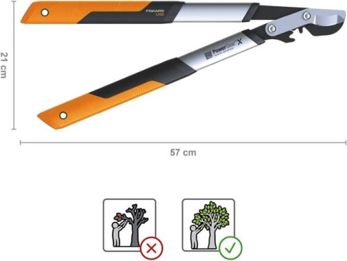 Fiskars PowerGear X Bypass-Getriebeastschere LX92-S, 1020186