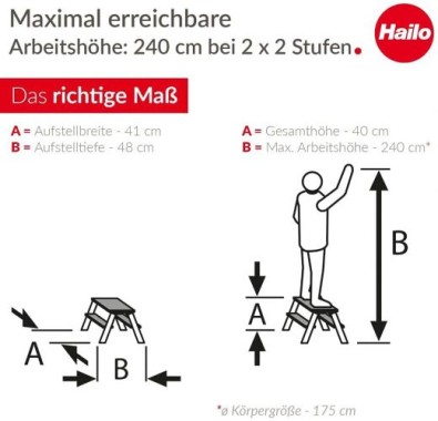 Hailo Alu-Klapptritt-Leiter D60 StandardLine silber 4442-701