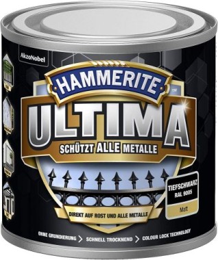 Hammerite Metallschutzlack Tiefschwarz Ultima Matt, RAL9005, 250ml, 5379743