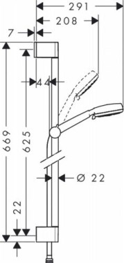 Hansgrohe Brausenset Crometta 100 Vario 65 cm, 26654400