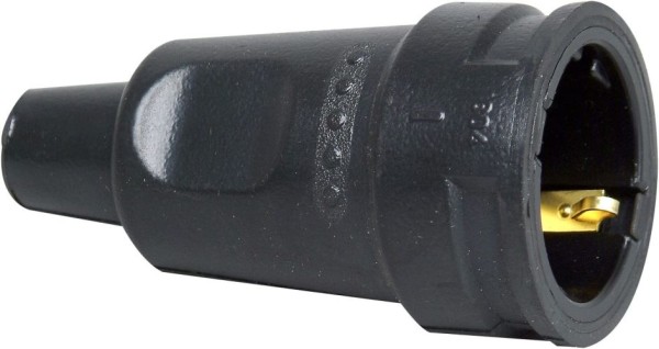 Kopp 180416066 Schutzkontakt-Gummikupplung mit Knickschutztülle, schwarz 180416066