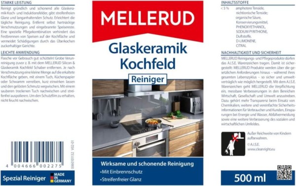 MELLERUD Glaskeramik Kochfeld Reiniger, 0,5 L, 2001002275