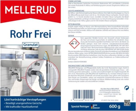 MELLERUD Rohr Frei Granulat, 0,6 kg, 2003109106