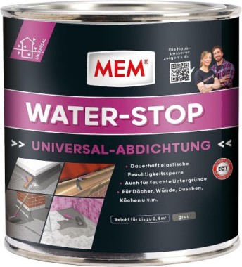 MEM Water Stop,Universalabdichtung und Feuchtigkeitssperre, Grau, 1kg, 30822565