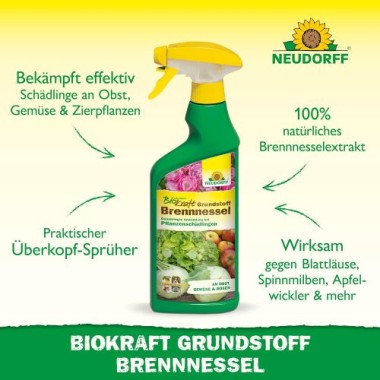 Neudorff BioKraft Grundstoff Brennnessel, Spray zur Abwehr von Schädlingen, 500 ml, 1997