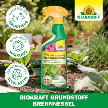 Neudorff BioKraft Grundstoff Brennnessel, Spray zur Abwehr von Schädlingen, 500 ml, 1997