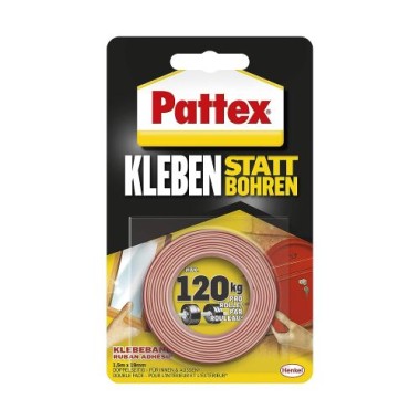 Pattex Kleben statt Bohren Klebeband, doppelseitig, 19mm x 1,5m, 526468