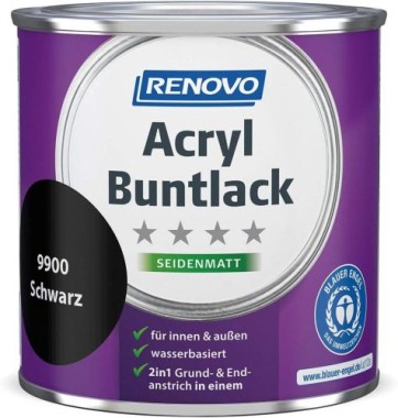 Renovo Acryl Seidenmattlack Schwarz, 375 ml, 282903759900