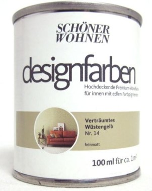 Schöner Wohnen Designfarbe Verträumtes Wüstengelb Nr.14, 100 ml, 949101008561