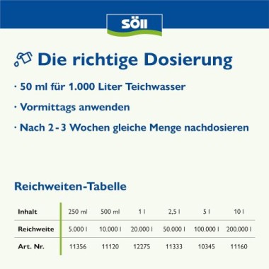 Söll AlgoSol, hocheffektives Teichpflegemittel, 500 ml für bis zu 10.000, 80533