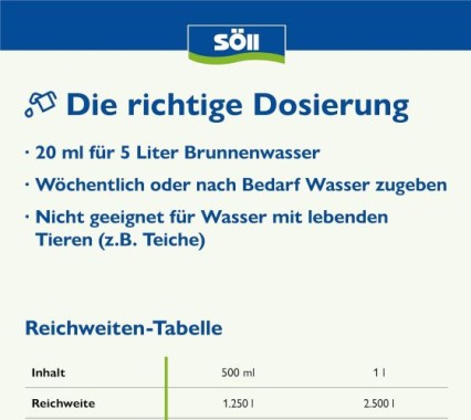 Söll ZierbrunnenKlar, 500 ml für 1.250 Liter, 83691