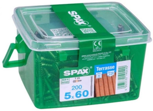 Spax Befestigungen Spax Terrassenschraube trx A2 5 X 60 200 Stk. mit Box 4507000500609