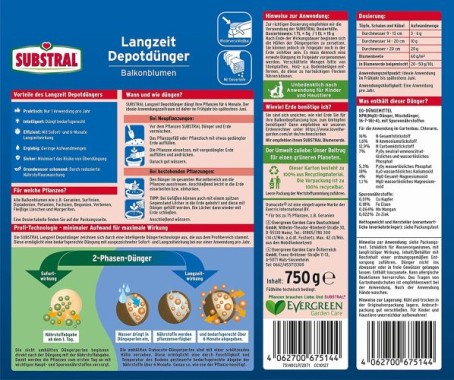 Substral Balkonblumen Langzeit Depotdünger, 750 g, 75140