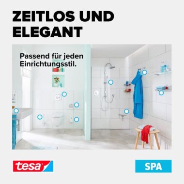 Tesa SPAA Duschkopfhalterung, verchromt, inkl. Klebelösung, 40343-00000-00