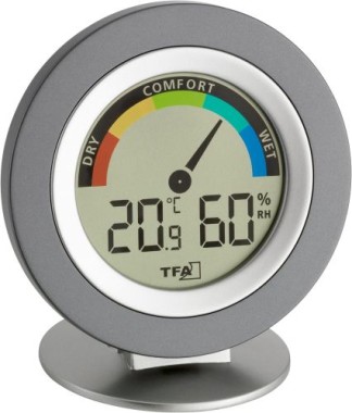 TFA Dostmann Digitales Thermo-Hygrometer COSY, grau-silber, 30.5019.10