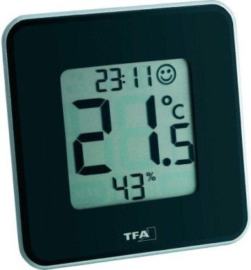 TFA Dostmann Digitales Thermo-Hygrometer STYLE, schwarz, 30.5021.01