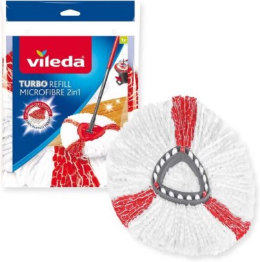 Vileda Turbo 2in1 EasyWring&Clean Ersatzkopf, entfernt über 99% der Bakterien* nur mit Wasser, 1er Pack, VIWISEASY