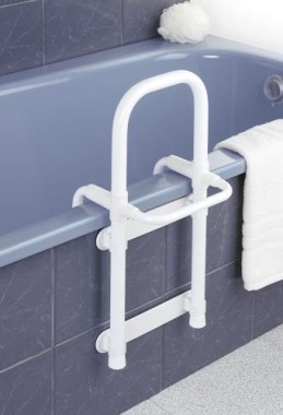 WENKO Secura Einstiegshilfe für die Badewanne, bis zu 150 kg, Aluminium, Weiß, 8110100